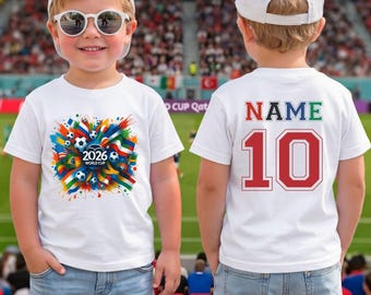 Custom 2026 World Cup Soccer Shirt Personalized Name Number Kids Fan Outfit Football Gift