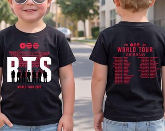 BTS Arirang World Tour 2026 Kids Shirt, Concert Dates Kpop Tee, OT7 ARMY Gift