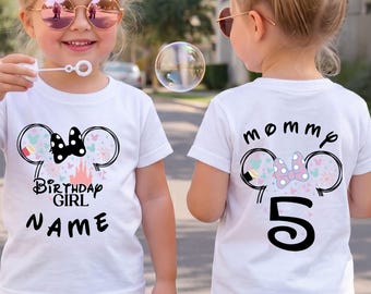 Custom Minnie Birthday Girl Shirt, Matching Family Vacation Tee