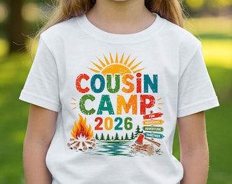 Cousin Camp 2026 Shirt Kids Summer Camping Adventure Family Reunion Tee