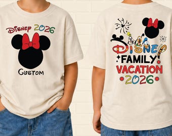 Personalized Disney Birthday Crew 2026 Shirts Custom Family Matching Name Mickey Castle Party Boy Girl