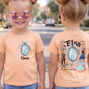 Frozen Elsa Toddler Youth T-Shirt: Customizable Name Graphic Tee Princess Birthday Shirt image 3