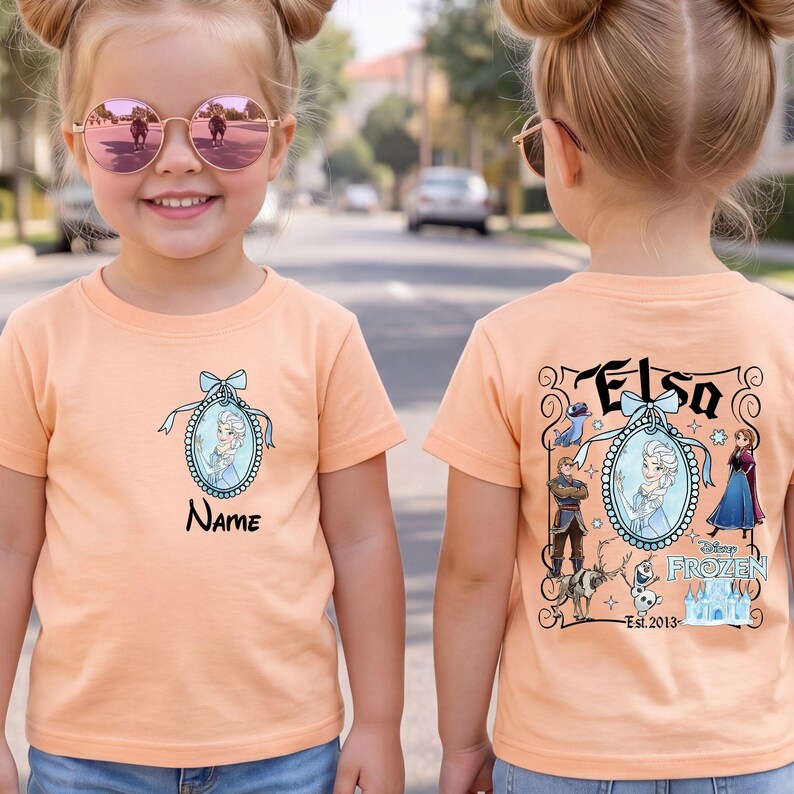 Frozen Elsa Toddler Youth T-Shirt: Customizable Name Graphic Tee Princess Birthday Shirt image 3