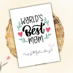 Welt beste Mama Karte, beste Mama aller Muttertag Grußkarte, druckbare Muttertagskarte, spezielle Wunschkarte für Mama