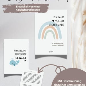 Meilensteinkarten- Babys erstes Lebensjahr, Geschenk zur Geburt, Entwicklungs- und Förderkarten, Meilensteine im 1. Lebensjahr