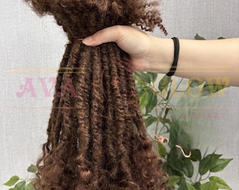 Handgemaakte dreadlock-extensies van echt haar met textuur, kleur: 27/30/33/99 J/zout en peper