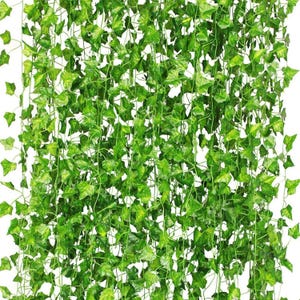 84 ft 12 Pack Artificial Ivy Garland Vine, Hanging Ivy Rattan for Home, Garden & Wedding Decoration, Garden Wall Greenery Decoration.