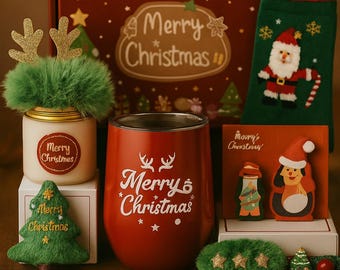Luxus-Weihnachtsgeschenkbox - Urlaubskerze, Becher & Socken