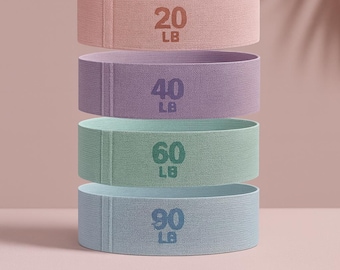 Pastel Fabric Resistance Bands Set – Non-Slip Booty Bands (20–90LB)