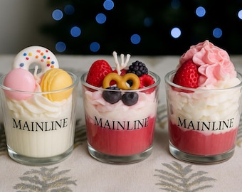 Handgemachte Dessert Kerze im Glas | Bio Soja Duftkerze Geschenk