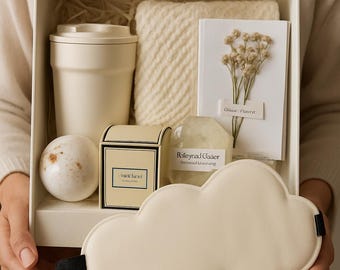 Luxury Self-Care Gift Box, Spa Relaxation Set, Soy Candle