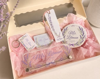 Luxus personalisierte Lehrer Geschenkset, Benutzerdefinierte Name Geschenkbox, Premium handgemachtes Geschenk, einzigartiges Lehrer Wertschätzung Geschenk, Individuell gedrucktes Geschenk