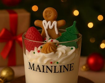 Gingerbread Man-kerstkaars – Handgemaakte sojawas-dessertkaars