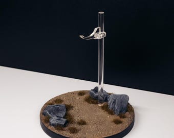1/6 Scale Action Figure Display Stand – Rocky Wasteland Style Diorama Base