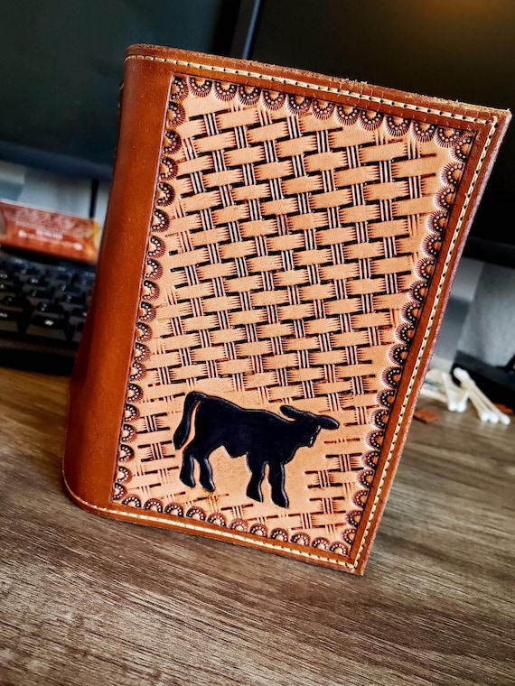 Tooled Leather Beef Calving Record Book