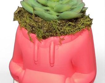 3D Printed Hoodie Planter: Modern Succulent Pot