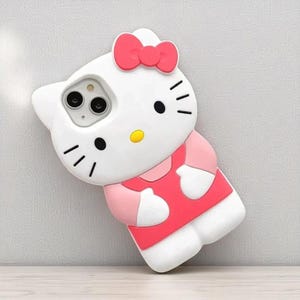 Charming Kitty 3D Bow Silikon Case für iPhone 6 bis 15 Pro Max