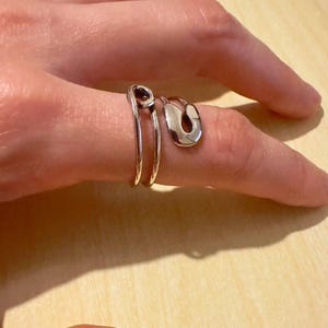 Silver Spiral Pin Ring: Edgy Minimalist Unisex Jewelry