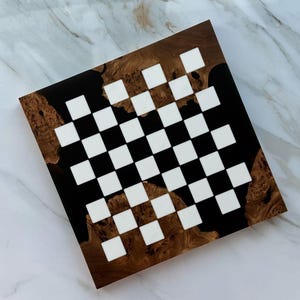 Luxury Burl Elm and Resin Chess Set — Handmade Exclusive Board