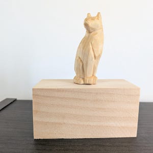 Handmade cat sculpture, wooden cat sculpture, home decor, wooden gift, wooden cat statue
