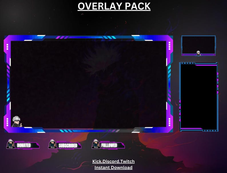 Anime Stream Overlay | Animated Twitch Package (digital Download) - Etsy