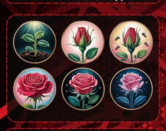 Badges secondaires Twitch Rose | Badges de fleurs kawaii (téléchargement numérique)