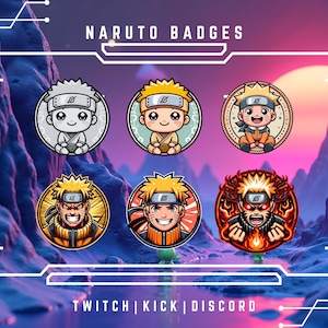 6x Anime Sub Badges | Character Badges | Sub And Bit Badges | Premade Badges | Stream Badges | Loyalty Badges | Easy To Upload And Use.