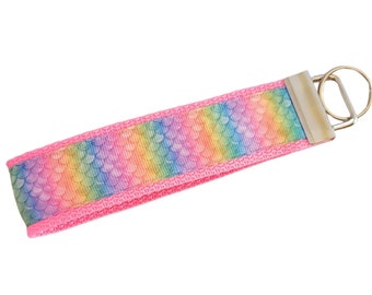 Mermaid Rainbow Key Fob, Keychain, Wristlet