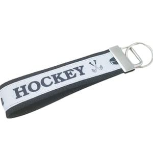Hockey Key Fob -  Hockey Fan, Hockey Lover, Wristlet, Puck, Keychain