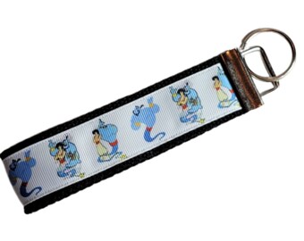 Aladdin Disney Key Fob - Genie, Abu, Fish Extender, FE Gift, Wristlet