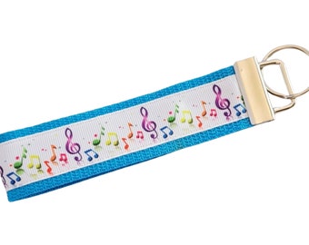 Music Lover Rainbow Key Fob, Wristlet, Keychain
