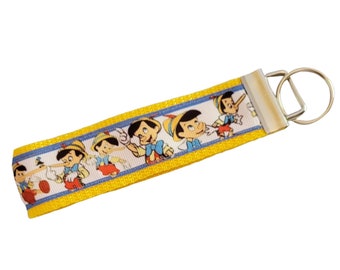 Pinocchio Disney Key Fob, Wristlet, Key Chain, Fish Extender, FE Gift