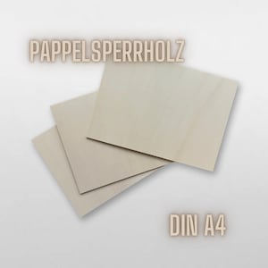 Poplar plywood, 297 x 210 mm, laser, blanks, wood, plywood, DIN A4, 3 mm, crafts, DIY, wood for lasering, laser engraving wood, set, poplar