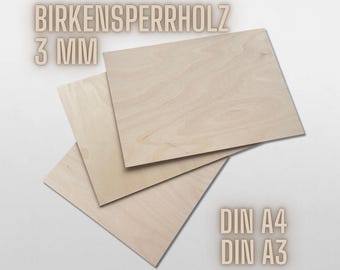 Contrachapado de abedul, 297 x 210 x 3 mm, láser, piezas en bruto, madera, contrachapado, DIN A4, 3 mm, manualidades, bricolaje, madera para grabado láser, madera para grabado láser, abedul