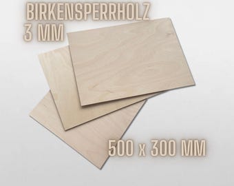 Contrachapado de abedul, 500 x 300 x 3 mm, láser, piezas en bruto, madera, contrachapado, manualidades, bricolaje, madera para corte láser, madera para grabado láser, abedul, modelismo