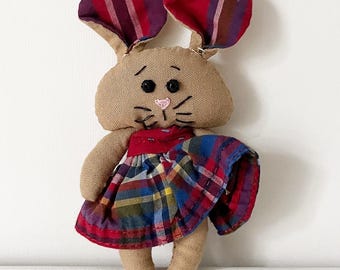 Handmade Fabric Mouse Doll, Whimsical Stuffed Mouse Toy, Plush, Unique Gift, Nursery Decor