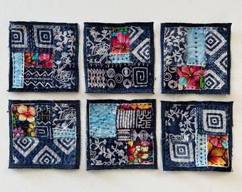 Sashiko, Boro Patch, Handmade Sew-on Patch, Patch for Jeans, Denim Visible Mending, Hand Stitched Patch, Applique, Upcycled, Embellishment