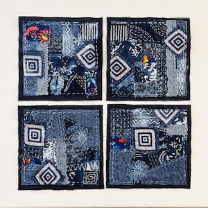 Handmade patch for jeans, Sashiko, Boro Patch, Sew-on Patch, Denim Visible Mending, Hand Stitched Patch, Appliqué, Upcycled, Embellishment