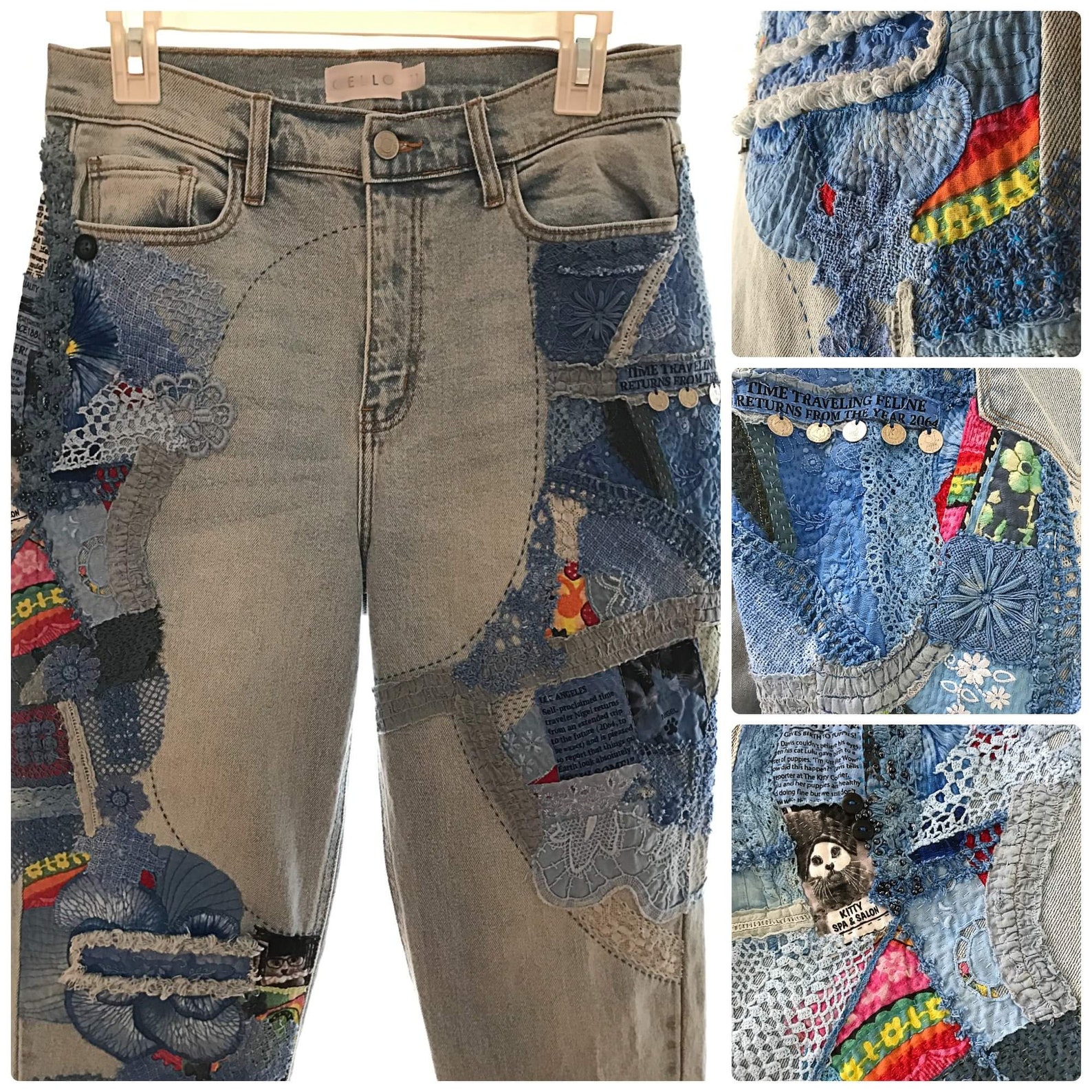 Upcycled Jeans Hand Stitched and Handcrafted With Unique One - Etsy