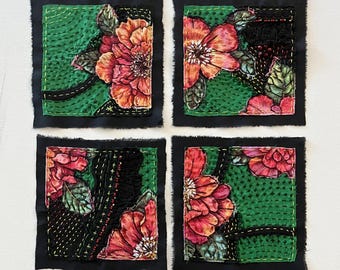 Sashiko, Boro Patch, Handmade Sew-on Patch, Patch for Jeans, Denim Visible Mending, Hand Stitched Patch, Applique, Upcycled, Embellishment