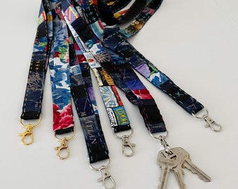 Lanyard / Fabric Lanyard / Fabric key strap / Name Tag Holder / ID strap / Handmade Neck Lanyard / Long Key Chain / Teacher Lanyard