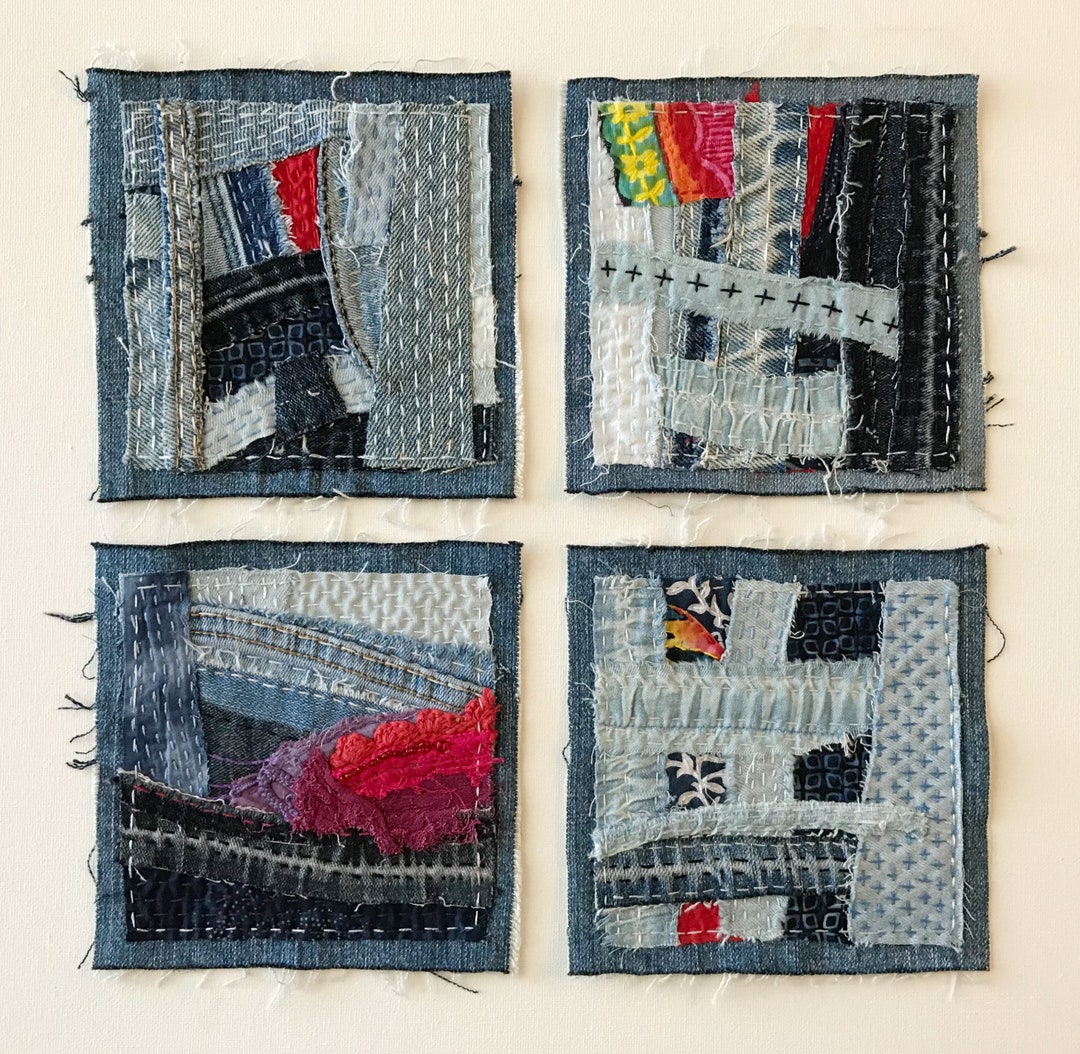 Hand Stitched Patch, Sashiko, Boro, Handmade Sewon Patch, Patch for