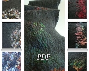 May include: A dark gray felted textile with colorful, textured accents. The felted material has a folded appearance, with visible layers and a soft, tactile quality. The image includes the text "PDF".