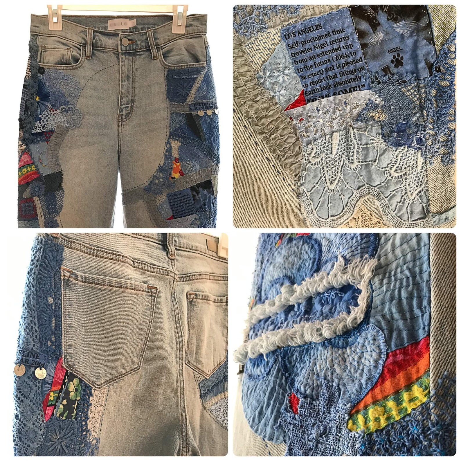 Upcycled Jeans Hand Stitched and Handcrafted With Unique One - Etsy