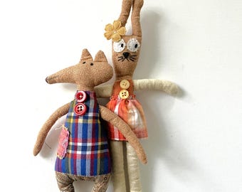 Handmade Fabric Doll - Whimsical Folk Art Rag Doll | Button-Eye Textile Art | Choose Your Style | OOAK Soft Sculpture