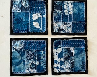 Hand Stitched Boro Patch, Denim Visible Mending, Applique