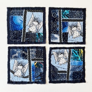 Jean patch, Boro Patch, Handmade Sew-on Patch, Patch For Jeans, Denim Visible Mending, Hand Stitched Appliqué, Upcycled, Embellishment