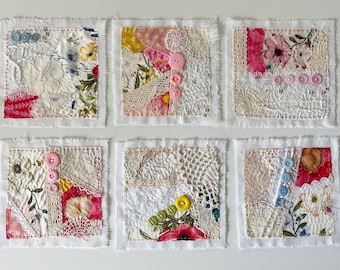Hand Stitched Boro Patch, Sashiko Denim Applique (6”x6")