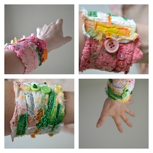 Handmade felted wool bracelet
