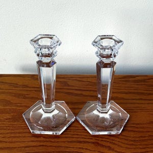 Mikasa Crystal Cambridge Pattern Candlesticks.